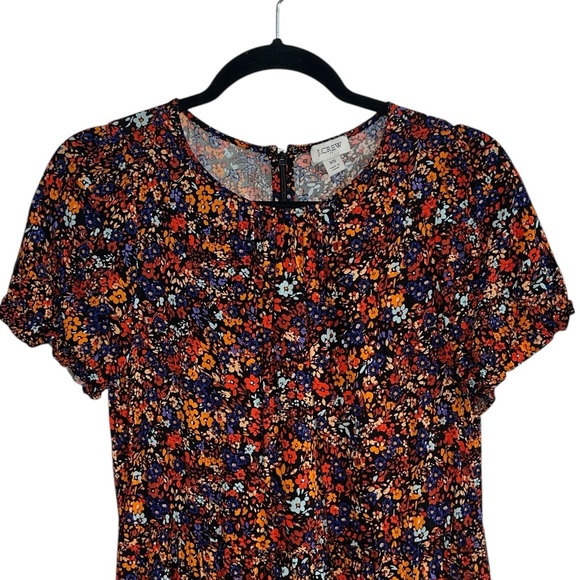 J. Crew Floral Tiered Short Puff Sleeve Dress Size XS - Picture 4 of 11